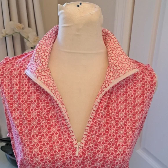 NWOT J.McLaughlin Womens Performance Golf/Tennis/Casual Pink Print Polo Shirt SM - Picture 5 of 8
